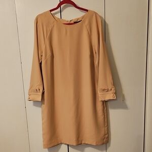 Banana Republic Tan, 3/4 Length Sleeve Dress, Size 12